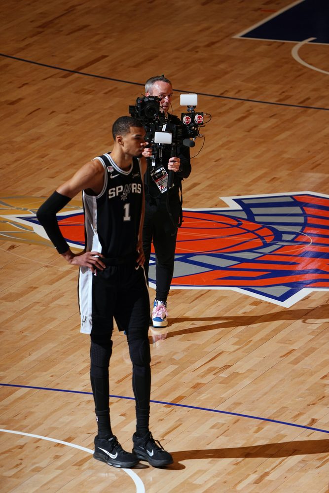 Ronin framing Victor Wembanyama at Madison Square Garden during the 2026 NBA Finals
